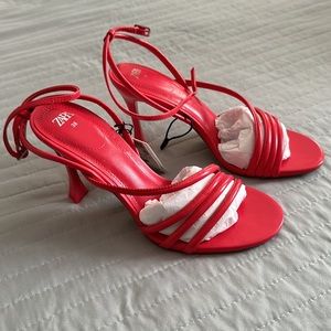 heeled spiral sandals zara